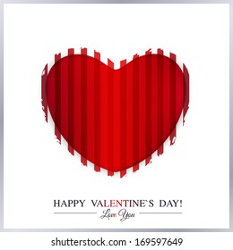 Happy Valentine's Day lettering Greeting Card with heart.