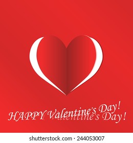 Happy Valentine's Day lettering Greeting Card on red background