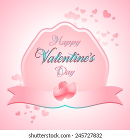 Happy Valentines Day Lettering Greeting Card Illustration