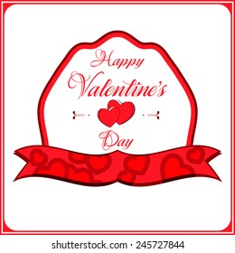 Happy Valentines Day Lettering Greeting Card Illustration
