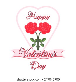 Happy Valentine's Day Lettering Greeting Card Illustration