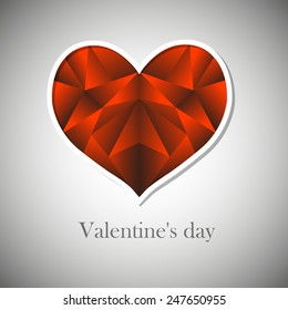 Happy Valentine's Day lettering Greeting Card on white background, vector illustration