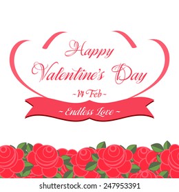 Happy Valentines Day Lettering Greeting Card Illustration