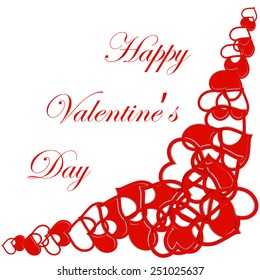 Happy Valentine's Day lettering Greeting Card on white background, vector illustration