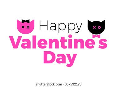 Happy Valentine's Day. Lettering Greeting Card.