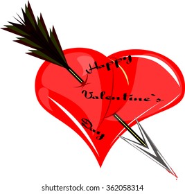 Happy Valentine's Day lettering Greeting Card , vector illustration