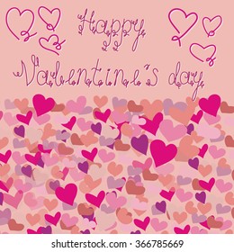 Happy Valentine's Day lettering Greeting Card, vector illustration
