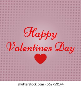 Happy Valentine's Day lettering Greeting Card on red background, vector illustration