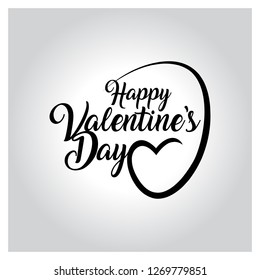 happy valentines day lettering, handwritten and calligraphy vector illustration