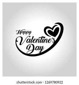 happy valentines day lettering, handwritten and calligraphy vector illustration