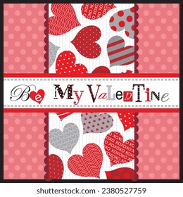 Happy valentine's day with lettering and hearts