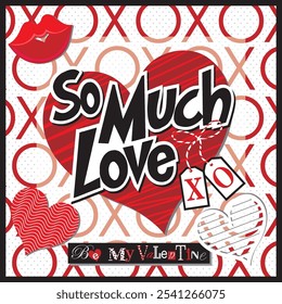 Happy valentine's day with lettering and hearts
