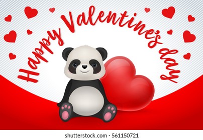Happy Valentines Day Lettering and Hearts