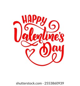 Happy valentine's day lettering and illustration background