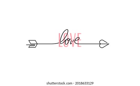 Happy Valentines Day lettering isolated on white background vector illustration. Letters hand drawn composition for gift, postcard, print, banner, web. Greeting romantic design. Love symbol tagline