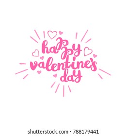 Happy Valentine's Day. Lettering. Isolated vector object on white background.
