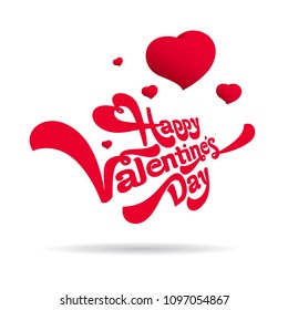 Happy Valentines Day lettering logo design. Gift for lovers	