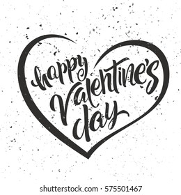 Happy Valentine's Day lettering. Modern handwritten poster