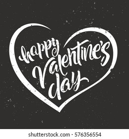 Happy Valentine's Day lettering. Modern handwritten poster