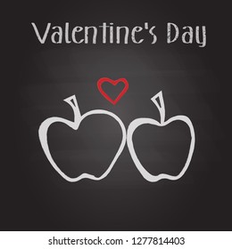 Happy Valentines Day lettering on chalkboard background. Vector Illustrations. 