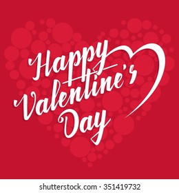 Happy Valentine's Day lettering on the red background