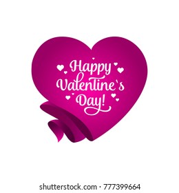 Happy Valentines Day Lettering on Heart