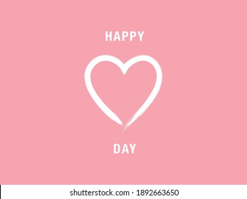 Happy Valentine's day lettering pattern on pink heart. Happy Valentine's day pink heart pattern card. 