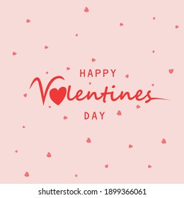 Happy valentine's day lettering with pink 