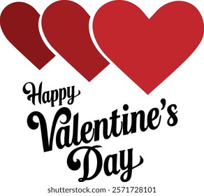 happy valentine's day lettering poster banner template vector concept on white background