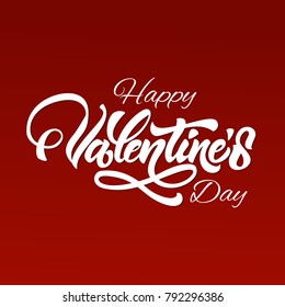 Happy Valentine's Day in lettering style. Lettering illustration design for gifts or postcards. Vector illustration.
