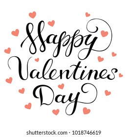 Happy Valentines Day lettering text for greeting card