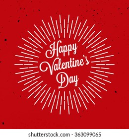 Happy Valentine's Day Lettering. Typographical Background for Holiday Design.