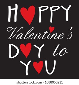 Happy valentine's day lettering for valentine card