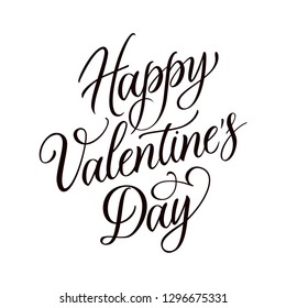 Happy Valentines Day Lettering Vector Illustration Stock Vector ...