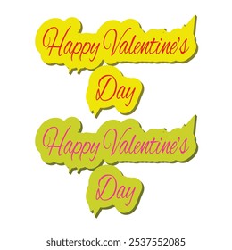 Happy Valentine's Day Lettering vector illustration.