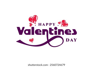 Happy valentines day lettering vector illustration