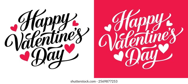 Happy Valentine's Day lettering vector Design. Template design for celebrating Valentine's Day on 14 February.