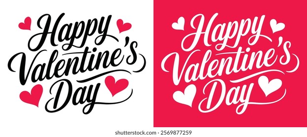 Happy Valentine's Day lettering vector Design. Template design for celebrating Valentine's Day on 14 February.