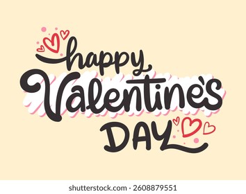 Happy valentines day lettering vector graphic illustration