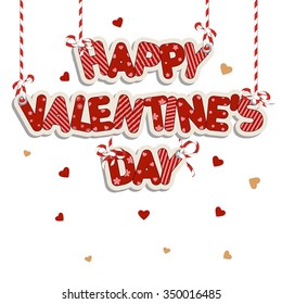 Happy Valentine's day lettering. Vector illustration.