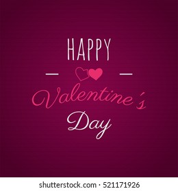 Happy Valentines day lettering. Vector photo overlay, hand drawn lettering , inspirational text. Valentine day label. Custom quote on pink background. Best for gift card, brochure. Stock vector.