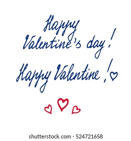 Happy Valentines Day Lettering Vector illustration