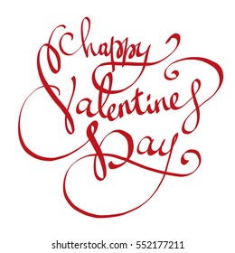 Happy Valentine's day lettering vector background. Valentine greeting card design. Handwritten calligraphic quote. 