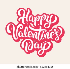 Happy Valentine's Day Lettering Vector Illustration