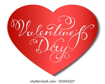 Happy Valentines Day lettering. Vector illustration greeting card