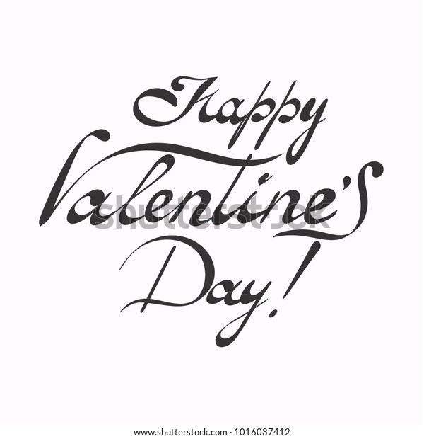 Happy Valentines Day Lettering Vector Stock Vector (Royalty Free ...