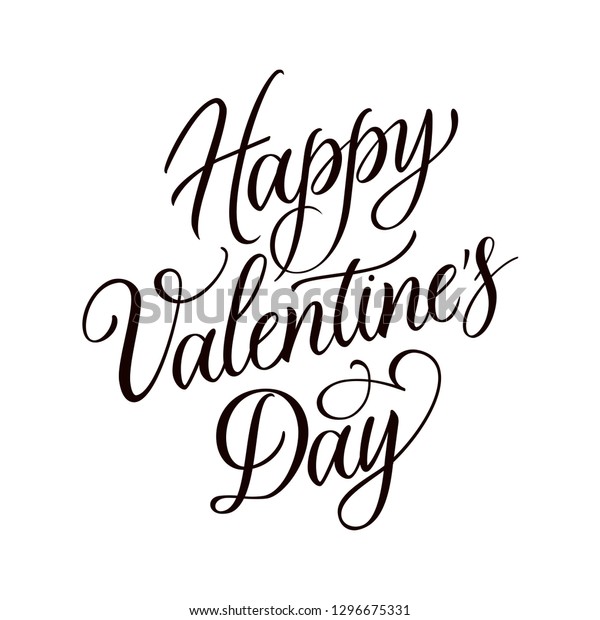 Happy Valentines Day Lettering Vector Illustration Stock Vector ...