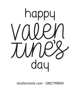 happy valentines day lettering in a white background vector illustration design