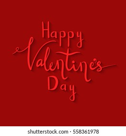 happy Valentine's day lettering. Writing by hand.
