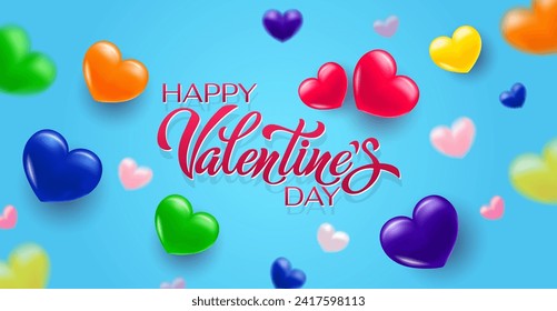 Happy Valentine's Day. LGBT pride flag. Design for banners. Vector illustration. LGBT Valentine's Day car